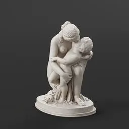 statue of Venus and cupid