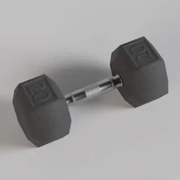 "High-quality 3D render of dumbbell weights for gym or home use. Ideal for bicep curls and other forms of exercise. Created with Blender 3D software."