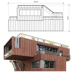 House modern villa home building