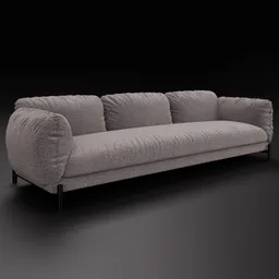 Detailed 3D model of a vintage-style textured fabric sofa, ideal for Blender rendering and interior design visualization.