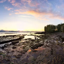 Ocean Coast Colorful Sunset