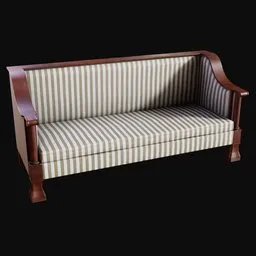 1920 Empire-Revival Box Sofa Striped