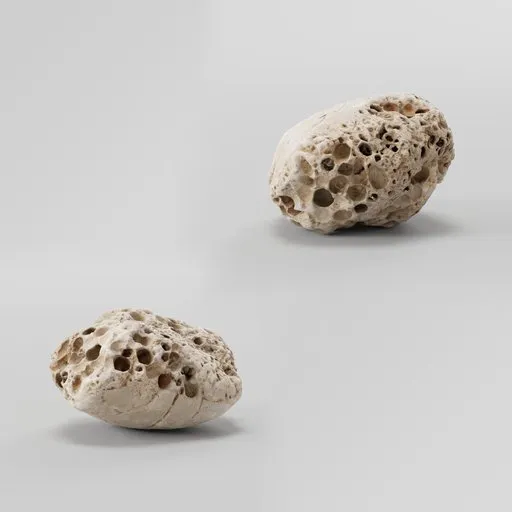 Realistic 3D modeled beach stones with detailed textures suitable for Blender rendering.