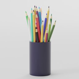 color pencils in  a cup