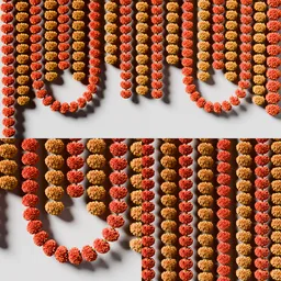 Marigold garland decoration setup