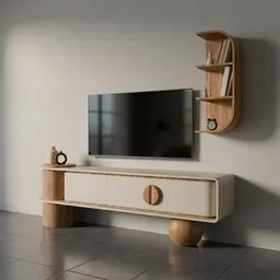 Modern Organic TV Console Set