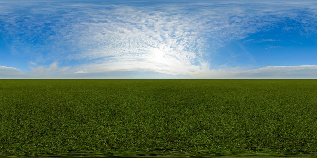 Green grass cloudy blue sky pure sky | Landscapes HDRis | BlenderKit