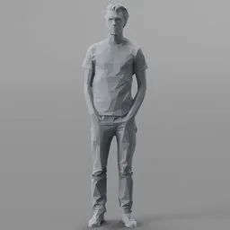 Detailed low-poly male figure suitable for Blender 3D scene building and architectural visualization.