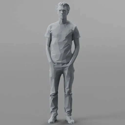 Detailed low-poly male figure suitable for Blender 3D scene building and architectural visualization.