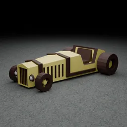 Low-Poly Vintage Race Car