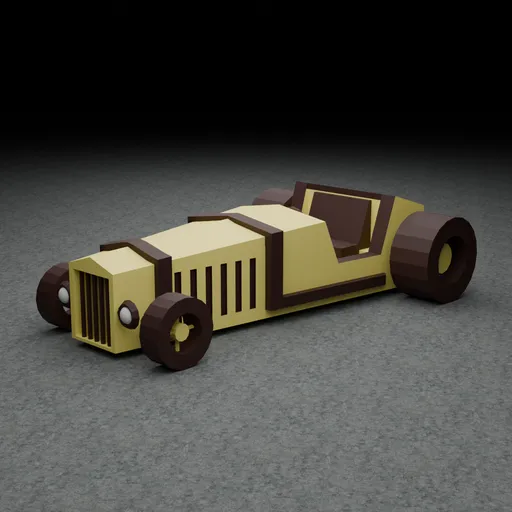Low-Poly Vintage Race Car