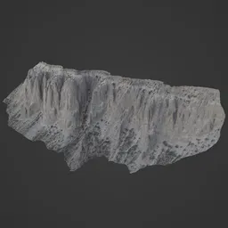 Detailed 3D cliff model with realistic textures suitable for Blender environment designs.