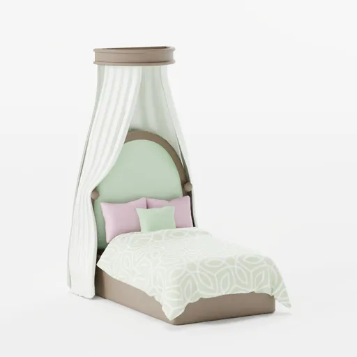 Bed with baldachin