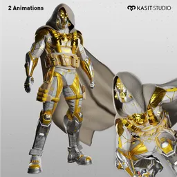 High-quality Blender 3D model of an animated, rigged Sci-Fi soldier with detailed textures and two animations.