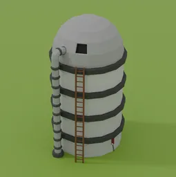 Low Poly Farm Silo