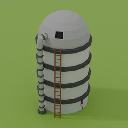 Low Poly Farm Silo