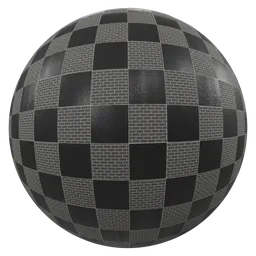 High-resolution PBR checker tile material for 3D modeling in Blender, ideal for detailed surface texturing.