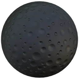 High-resolution PBR texture of black concrete with concave circles for realistic 3D rendering in Blender.