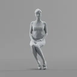 Lowpoly Female Sitting