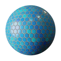 Hexagonal blue teal porcelain