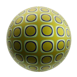 Retro-inspired PBR material with geometric shapes typical of 1980s design trends, suitable for Blender 3D textures.