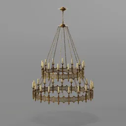 Old chandelier with candles