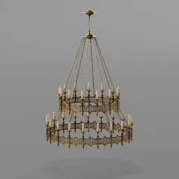 Old chandelier with candles