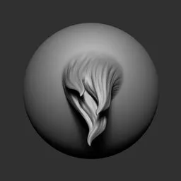 3D sculpting brush effect showing triple strand fur texture for detailed model sculpting in Blender.