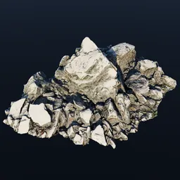 Light Snow Rugged Ground Rocks