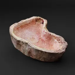 Rustic Carved Wood Bowl