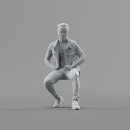Lowpoly Male Sitting