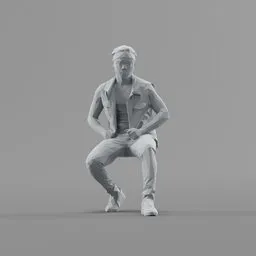 Lowpoly Male Sitting