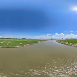 River green grass mud cloud