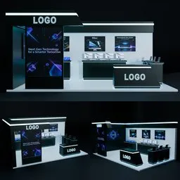 Modern Tech Exhibition Booth Stand