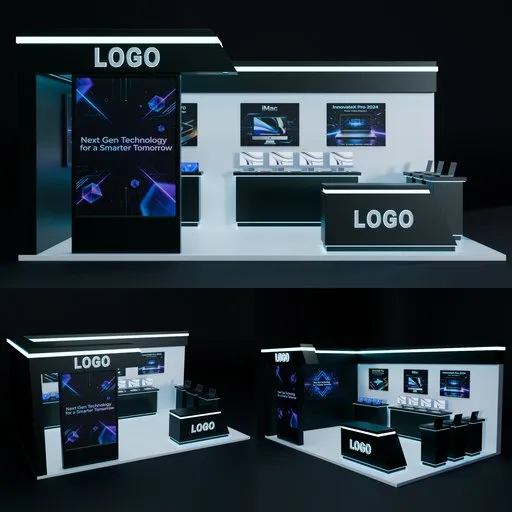 Modern Tech Exhibition Booth Stand