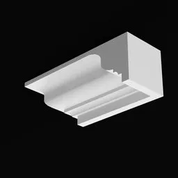 Elegant 3D printable modular crown molding design for architectural and interior visualization in Blender.