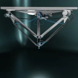 "Robot FESTO EXPT-120-E4 v.1.1 - a versatile AI-generated 3D model for pick and place tasks in Blender 3D. Featuring a metal structure with wires, experimental rig with constraints, detachable connectors, and improved animations. A unique and high-quality asset suitable for various industrial and design projects."