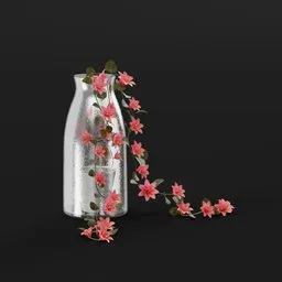 Cascading Pink Flower Vase