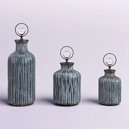 Decorative Ceramic Bottles Trio