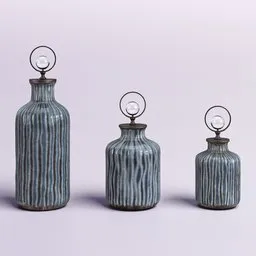 Decorative Ceramic Bottles Trio