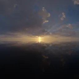 Hazy Golden Sunset Clouds