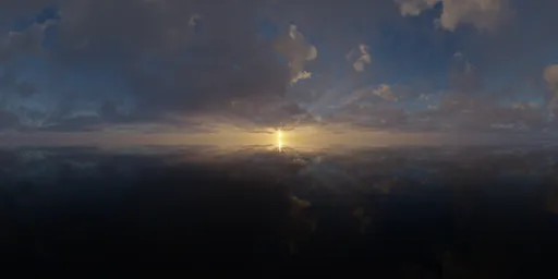 Hazy Golden Sunset Clouds