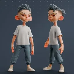 Rebellious Mohawk Teen Boy Character