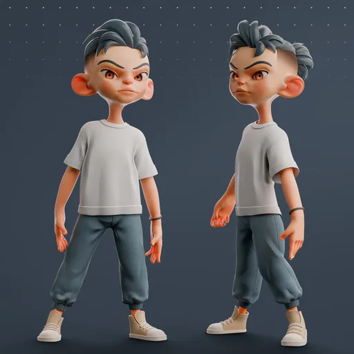 Rebellious Mohawk Teen Boy Character