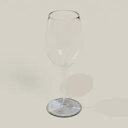 Realistic Blender 3D model of a clear wine glass, perfect for virtual tableware settings.