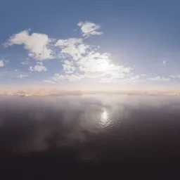 Lake Desert Cloudy Sky