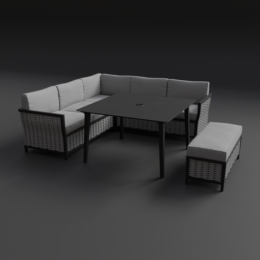 Corner sofa dining set FREE Sofatable Sets models BlenderKit