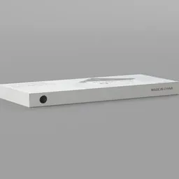 Detailed 3D model of a sleek white rectangular organizer box for Blender rendering.