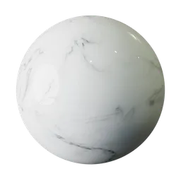 High-quality white and black marble PBR texture for 3D rendering in Blender and other 3D applications.
