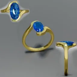 Golden ring with gemstone